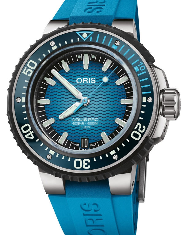 Oris Aquis Pro 4000m Niebieski 49,5 mm Tytan