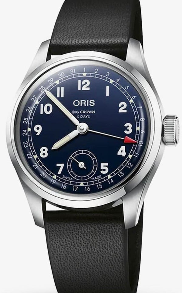 Oris Big Crown Niebieski 38 mm Stal