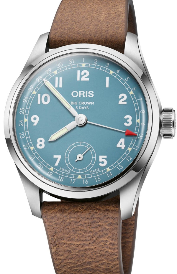 Oris Big Crown Pointer Date Niebieski 38 mm Stal
