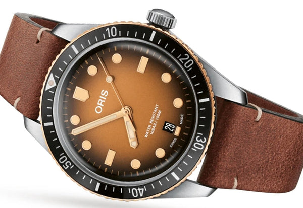 Oris Divers Sixty Five Brązowy 40 mm Stal