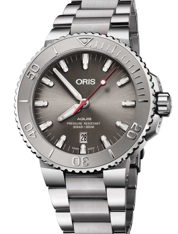 Oris Aquis Date Szary 44 mm Stal