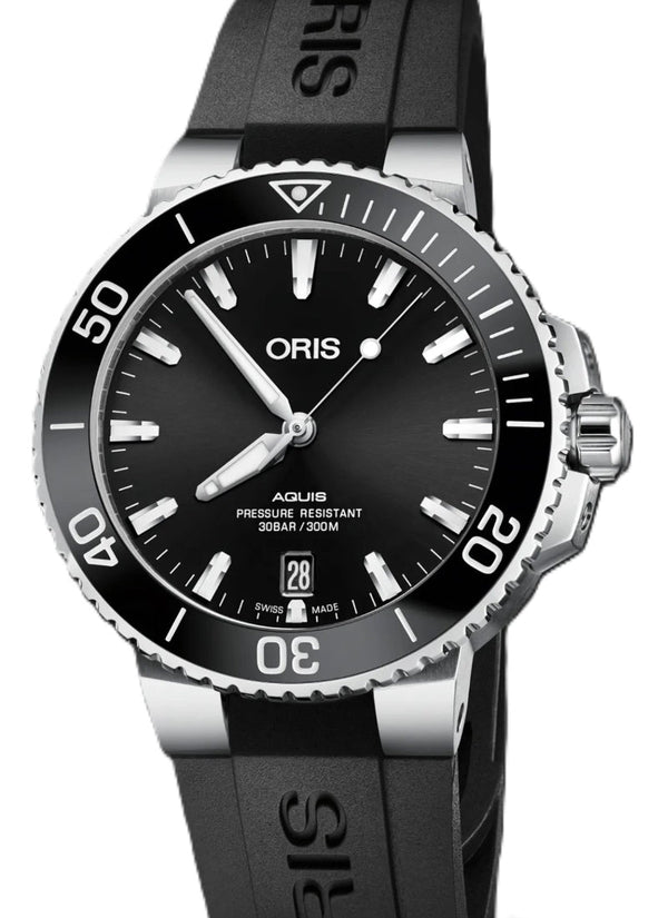 Oris Aquis Date Czarny 40 mm Stal