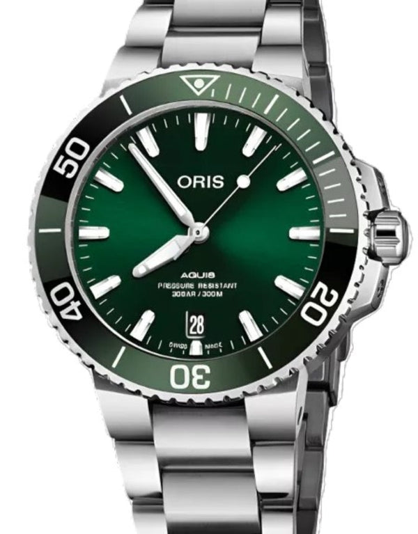 Oris Aquis Date Zielony 40 mm Stal