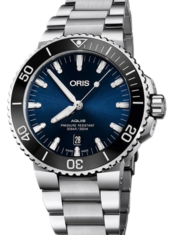 Oris Aquis Date Niebieski 41.5 mm Stal