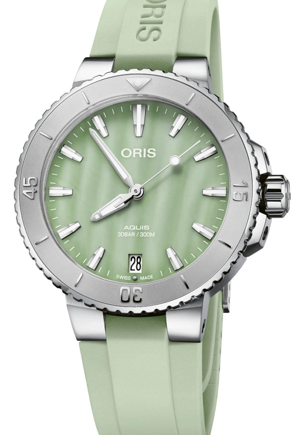 Oris Aquis Date Zielony 36.5 mm Stal