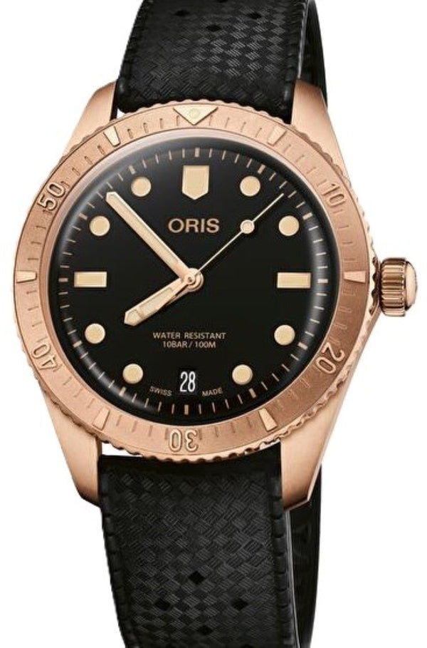 Oris Divers Sixty Five Czarny 38 mm Brąz