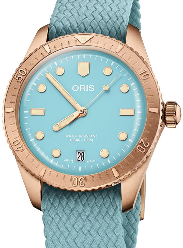 Oris Divers Sixty-Five Niebieski 38 mm Brąz