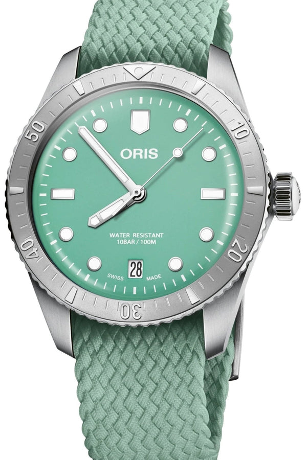 Oris Divers Sixty Five Zielony 38 mm Stal