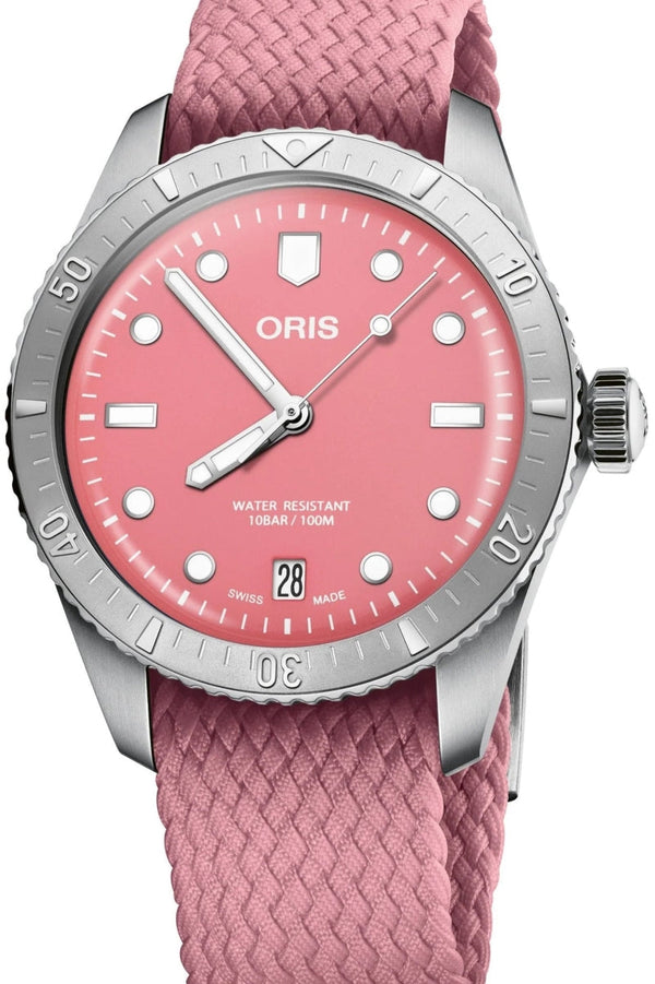 Oris Divers Sixty Five Różowy 38 mm Stal
