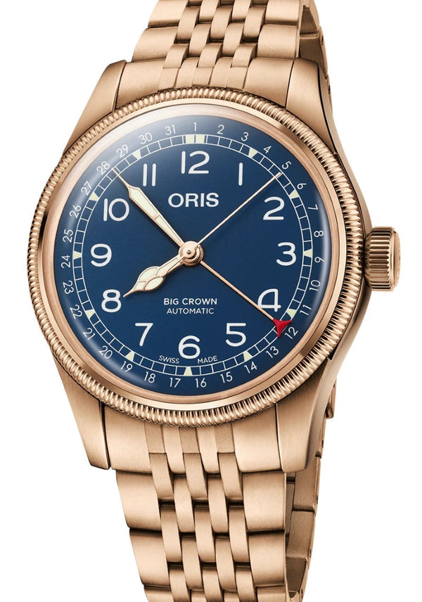 Oris Big Crown Pointer Date Niebieski 40 mm Brąz