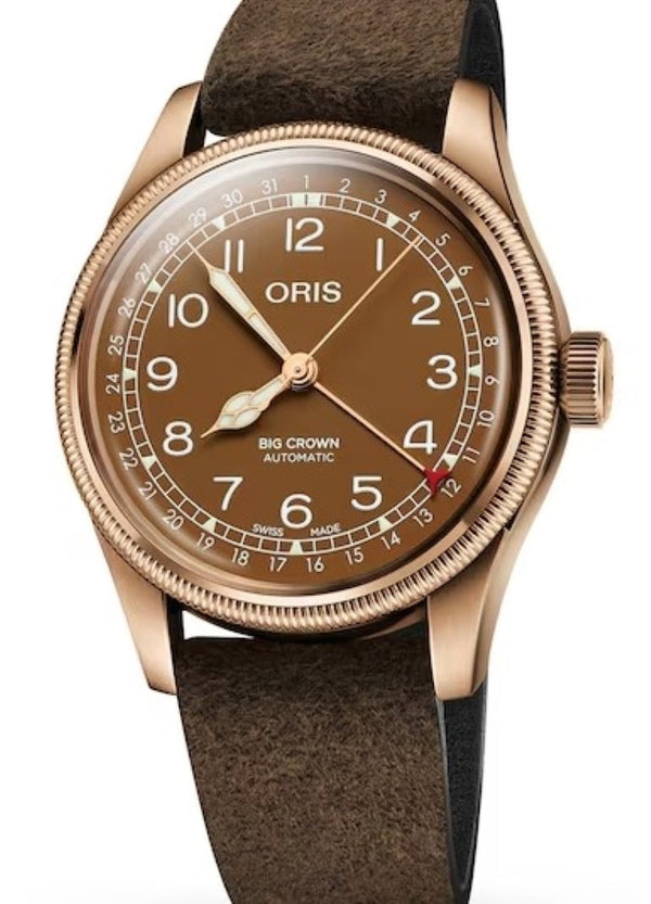Oris Big Crown Pointer Date Brązowy 40 mm Brąz