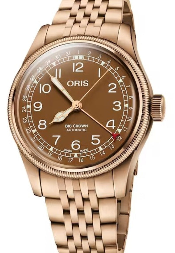 Oris Big Crown Pointer Date Brązowy 40 mm Brąz