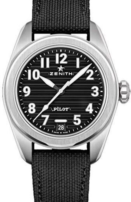 Zenith Pilot Czarny 40 mm Stal