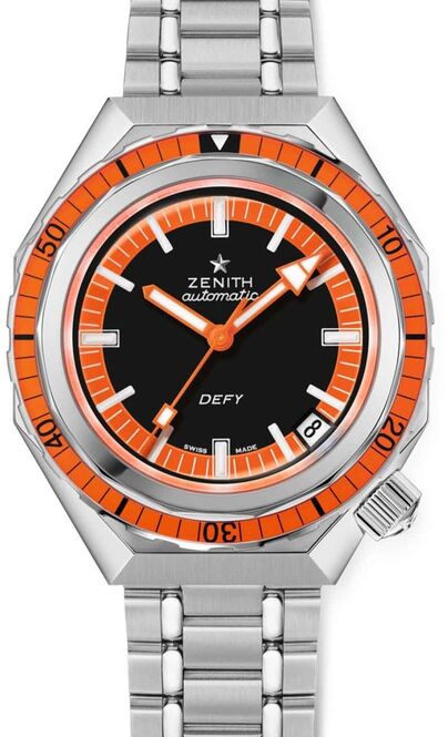 Zenith Defy Revival Czarny 37 mm Stal