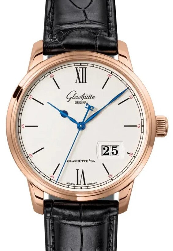 Glashütte Original Senator Srebrny 40 mm Zloto rozowe