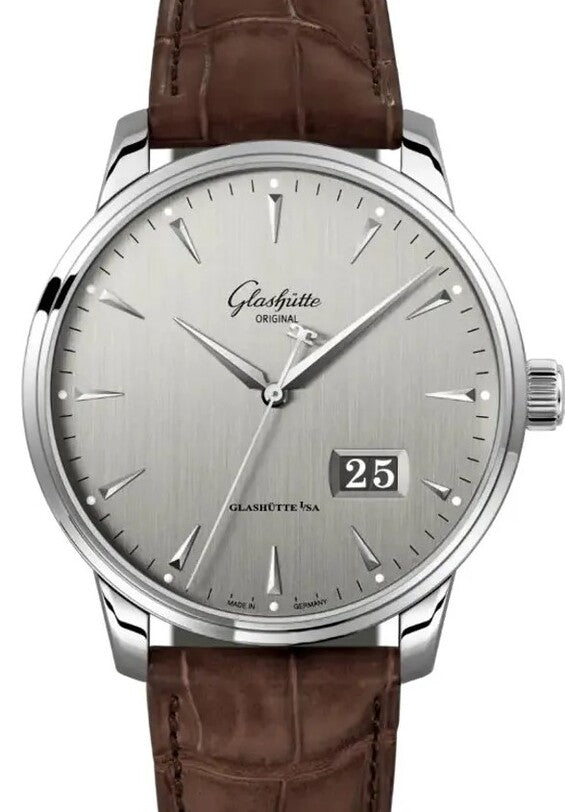 Glashütte Original Senator Excellence Srebrny 42 mm Stal