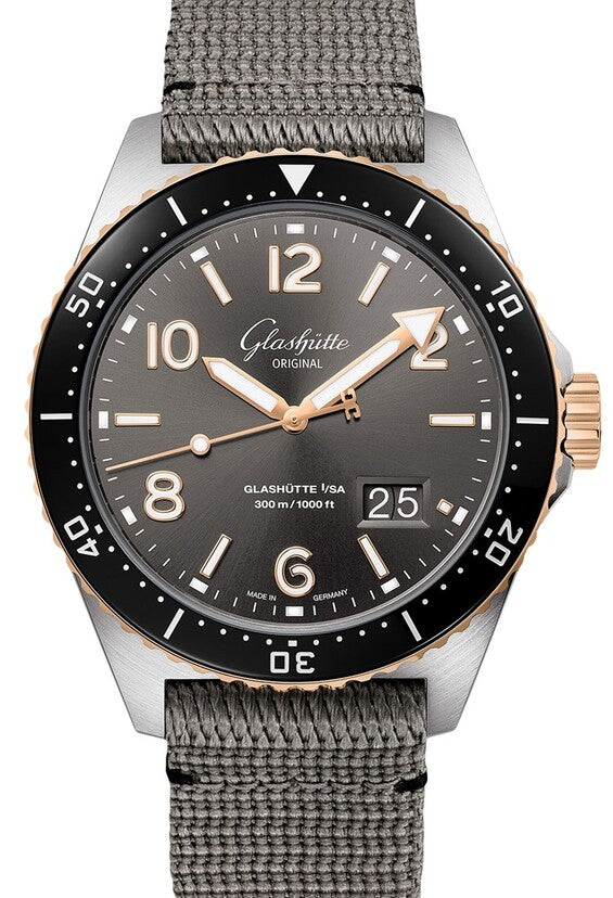Glashütte Original SeaQ Szary 43 mm Zloto/Stal