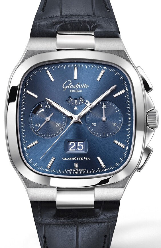 Glashütte Original Vintage Seventies Niebieski 40 mm Stal