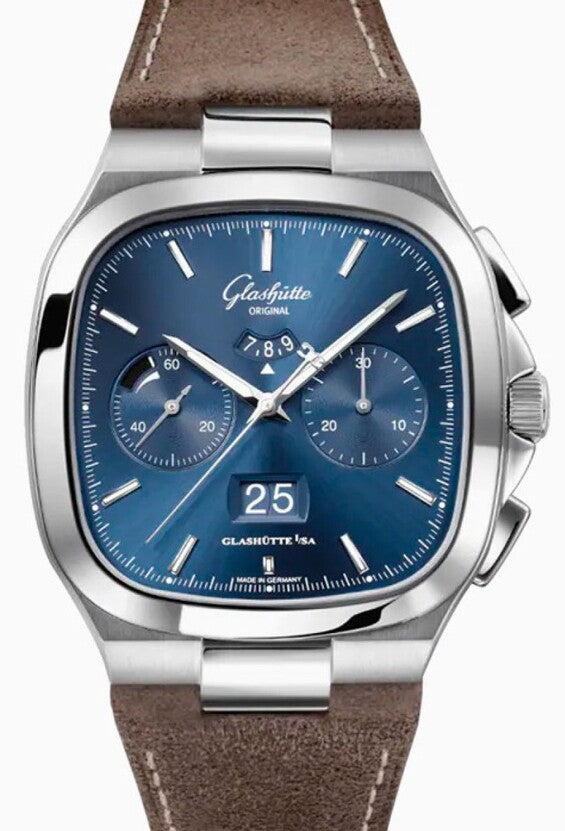 Glashütte Original Vintage Seventies Niebieski 40 mm Stal