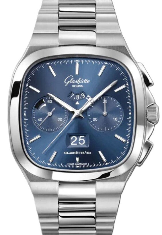 Glashütte Original Vintage Seventies Niebieski 40 mm Stal