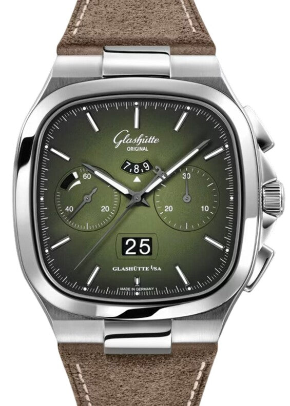 Glashütte Original Vintage Seventies Zielony 40 mm Stal