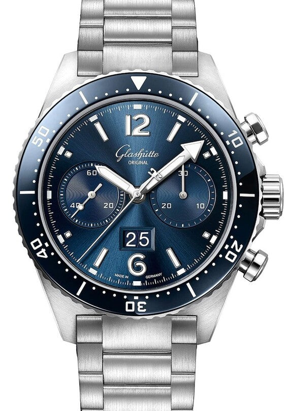 Glashütte Original SeaQ Chronograph Niebieski 43.2 mm Stal