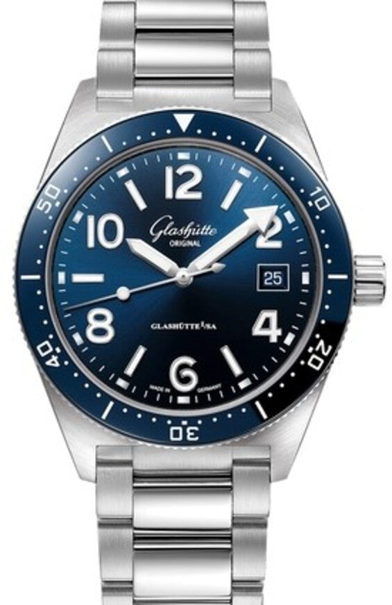 Glashütte Original SeaQ Niebieski 39.5 mm Stal