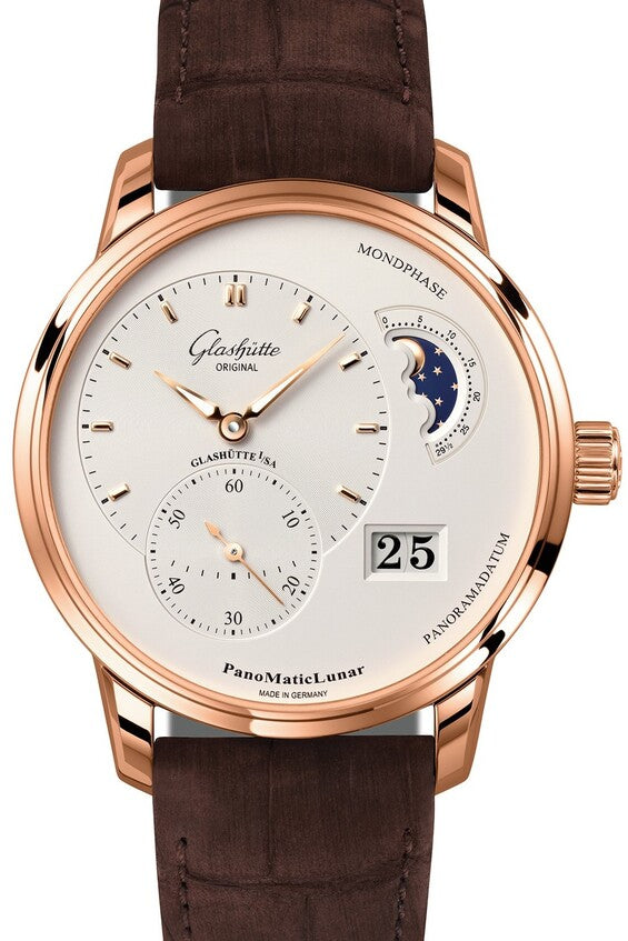 Glashütte Original PanoMaticLunar Srebrny 40 mm Zloto rozowe