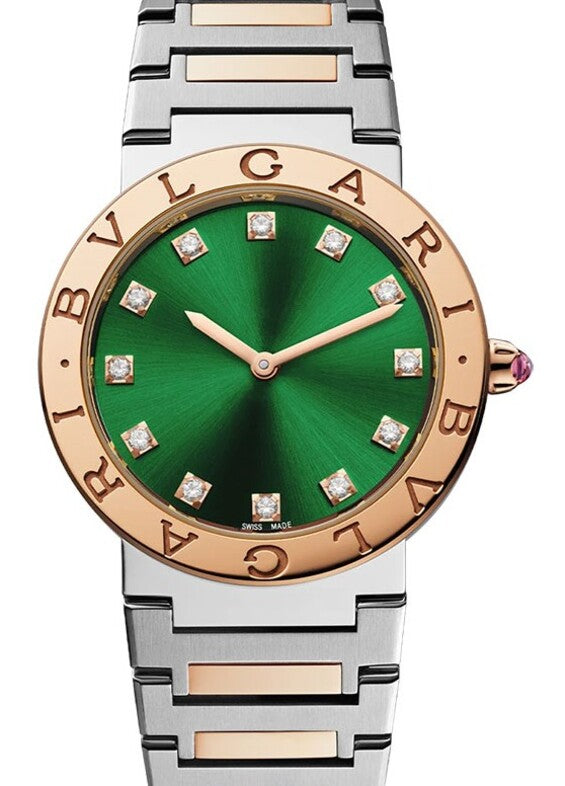 Bulgari Bulgari Zielony 33 mm Złoto/Stal