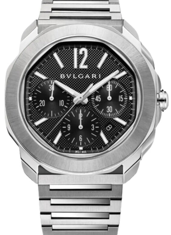 Bulgari Octo Roma Czarny 42 mm Stal