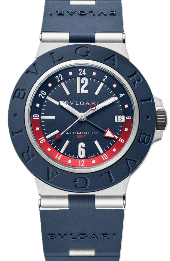 Bulgari Aluminium Niebieski 40 mm Tytan