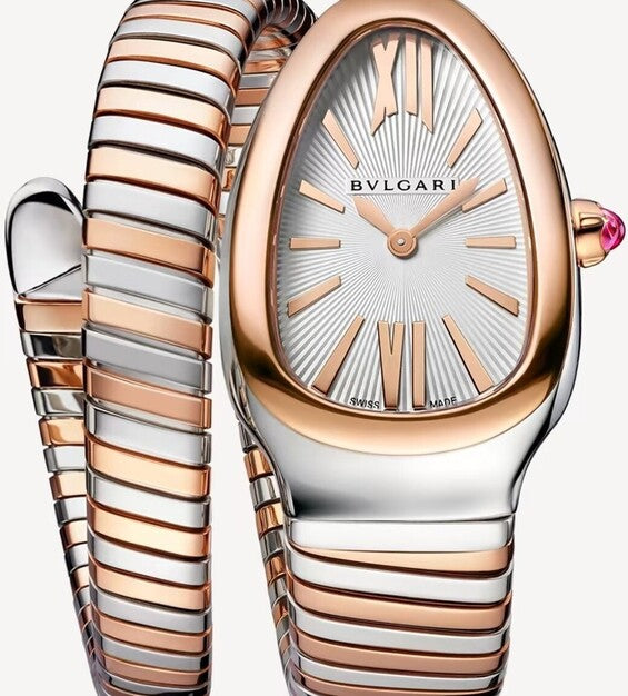 Bulgari Serpenti Biały 35 mm Złoto/Stal