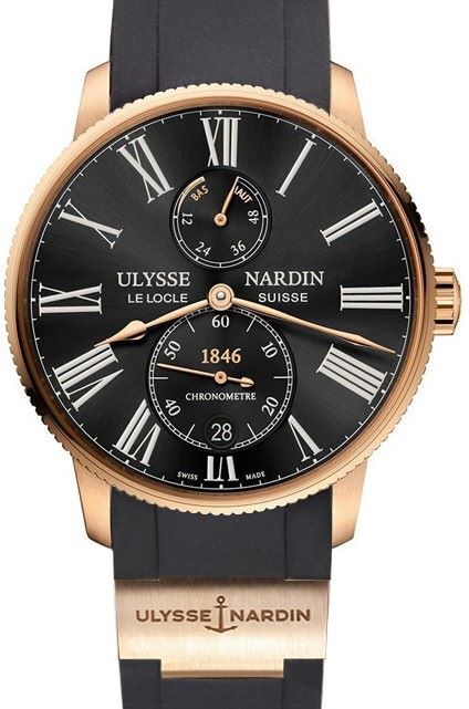 Ulysse Nardin Marine Torpilleur Czarny 42 mm Złoto różowe
