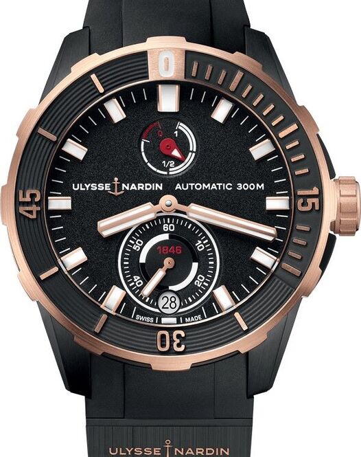 Ulysse Nardin Diver Chronometer Czarny 44 mm Złoto różowe
