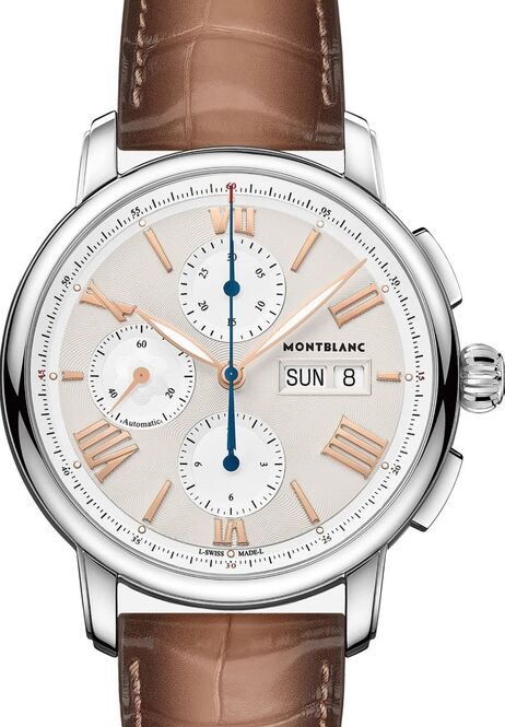 Montblanc StarLegacy Chronograph Day & Date Szampański 43 mm Stal