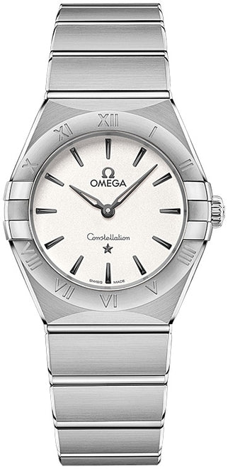 Omega Quartz 28 Mm Constellation Manhattan Srebrny Stal