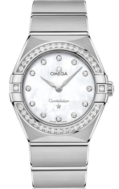 Omega Constellation Quartz 28 mm Masa perłowa Stal
