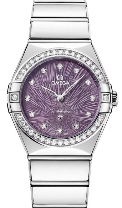 Omega Constellation 28 mm Stal Fioletowy