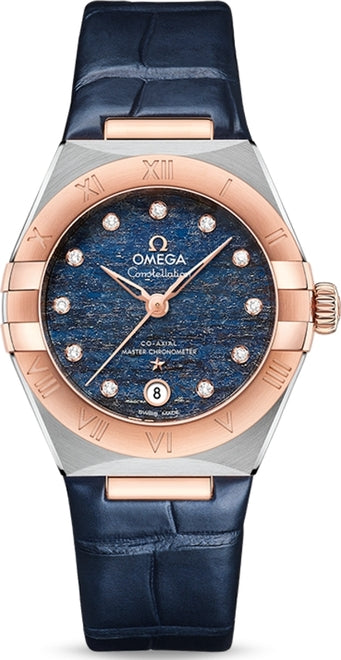 Omega Constellation Chronometer Niebieski Złoto/Stal