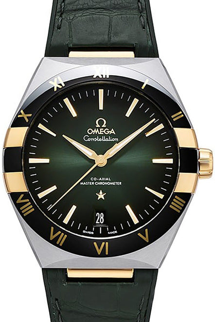 Omega Constellation Chronometer Zielony Złoto/Stal