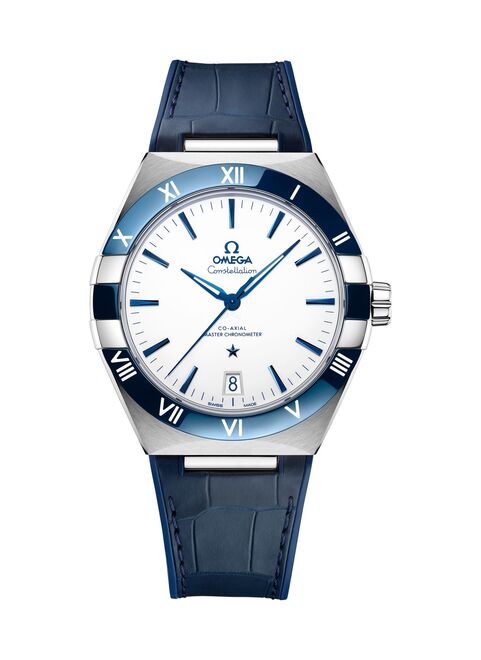 Omega Constellation Chronometer Biały Stal
