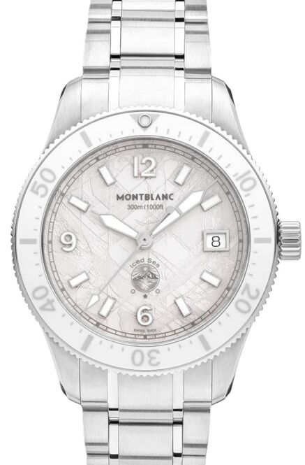 MontblancIced Sea Automatic Date 0 Oxygen Biały 38 mm Stal