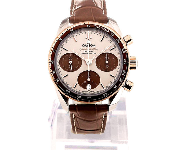 Omega Speedmaster Co-Axial Chronograph 38mm Biały Złoto/Stal