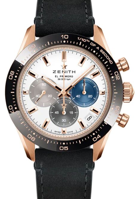 Zenith Chronomaster Sport Biały 41 mm Złoto różowe