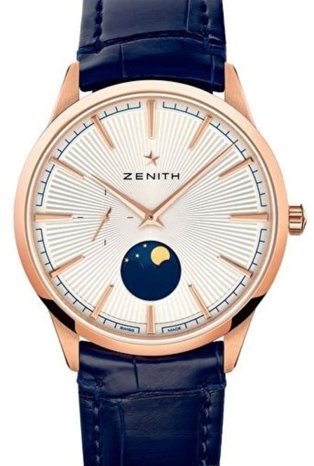 Zenith Elite Moonphase Srebrny 40 mm Złoto różowe