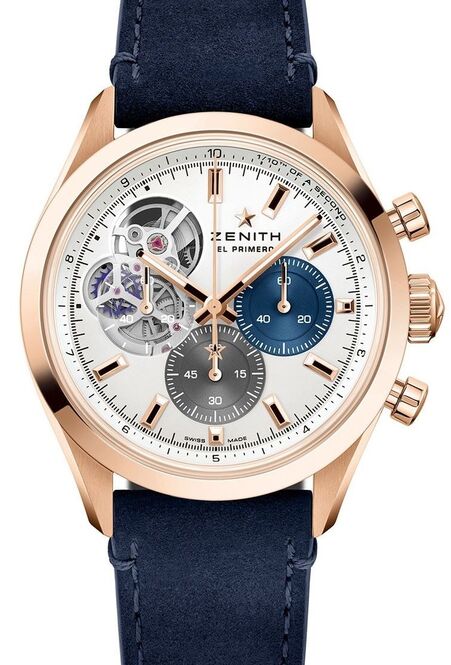 Zenith Chronomaster Open Biały 40 mm Złoto różowe
