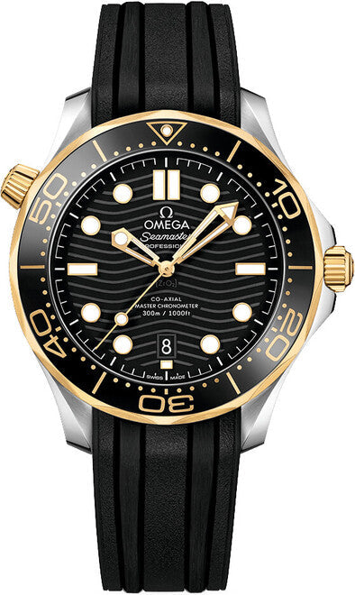 Omega Seamaster Diver 300 M Czarny Złoto/Stal