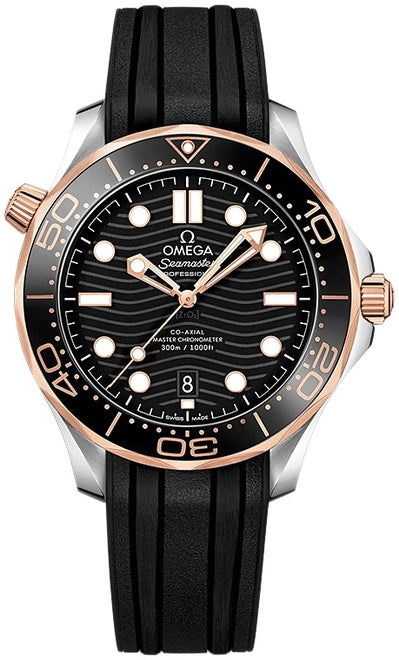 Omega Seamaster Diver 300 M Czarny Złoto/Stal
