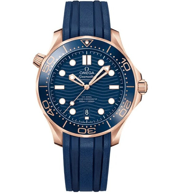 Omega Seamaster Diver 300 M Niebieski Złoto różowe
