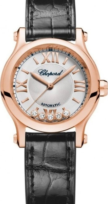 Chopard Happy Sport Srebrny 30 mm Złoto różowe